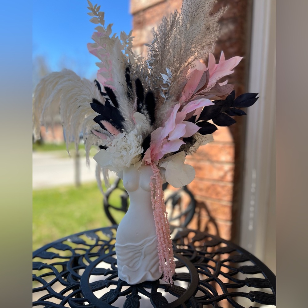 Female Body Formations Vase Floral Arrangement